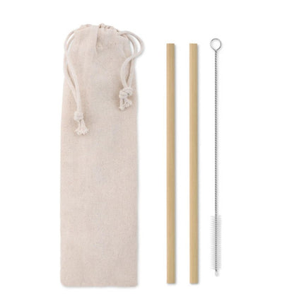 Bamboo Straws with brush in pouch pack of 100 - hospitality
