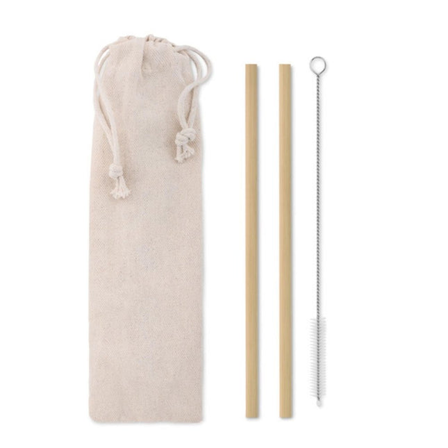 Bamboo Straws with brush in pouch pack of 100 - hospitality