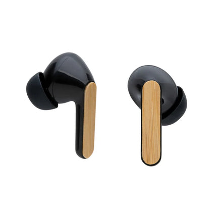 Bamboo TWS earbuds with RCS recycled plastic - hospitality