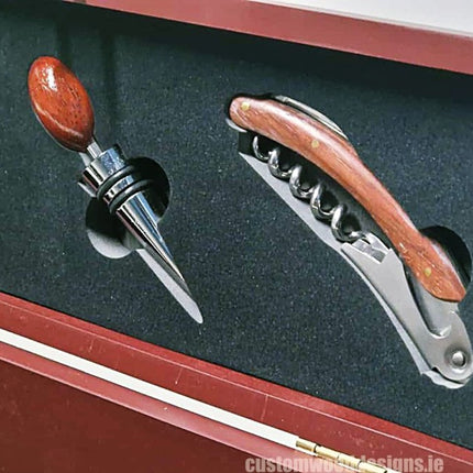 Bamboo Wine Box & Opener set - Rosewood - hospitality