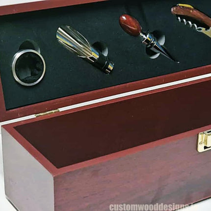 Bamboo Wine Box & Opener set - Rosewood - hospitality