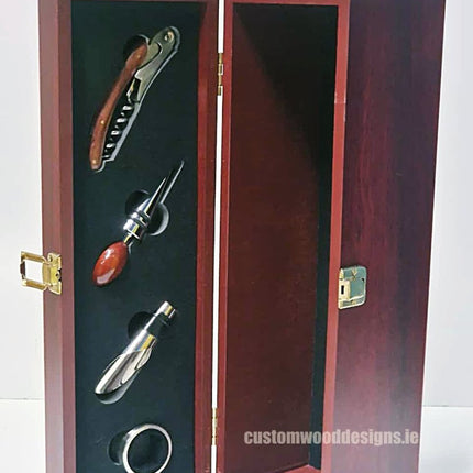 Bamboo Wine Box & Opener set - Rosewood - hospitality