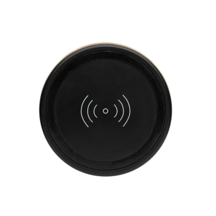 Bamboo wireless charger speaker - hospitality