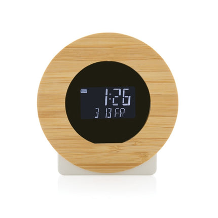Bamboo wooden LCD desk clock pack of 25 - hospitality