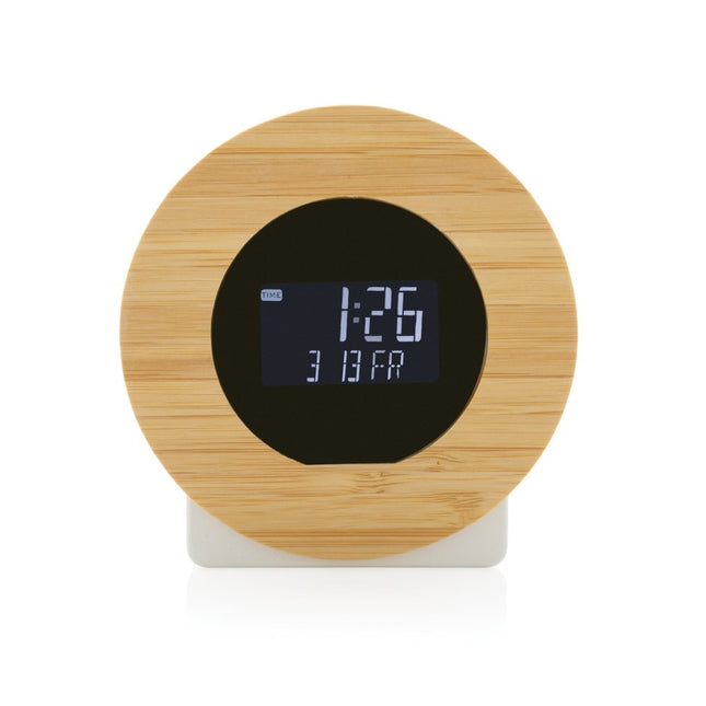 Bamboo wooden LCD desk clock pack of 25 - hospitality