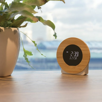 Bamboo wooden LCD desk clock pack of 25 - hospitality