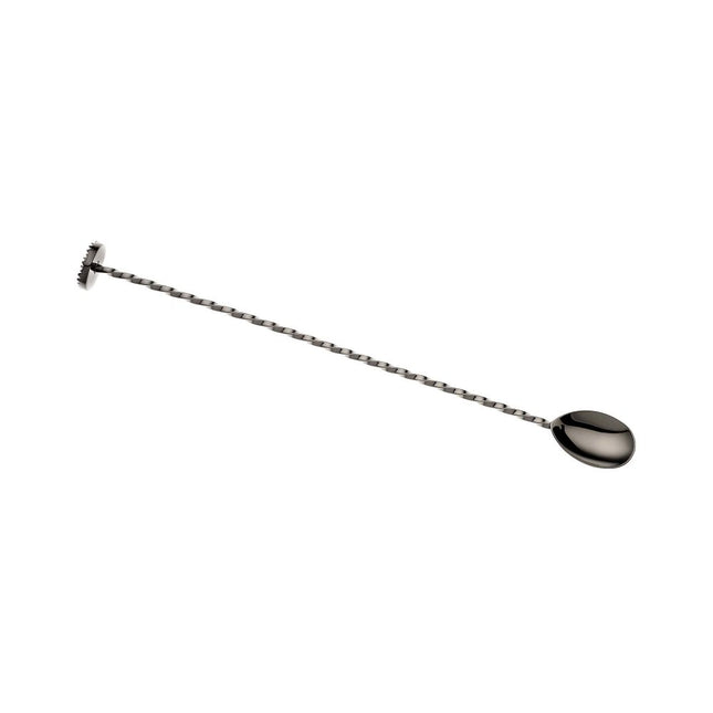 Bar spoon with muddler, 300mm, black, Barfly - hospitality