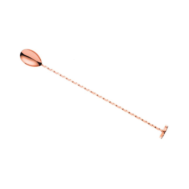 Bar spoon with muddler, 300mm, copper plated, Barfly - hospitality