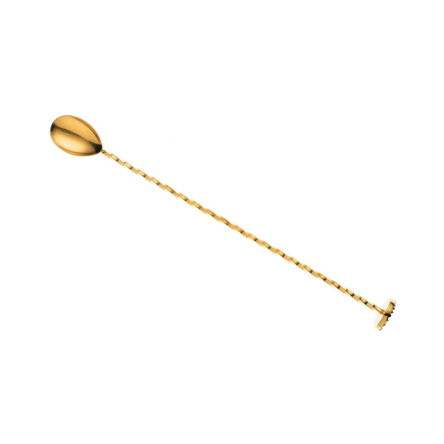 Bar spoon with muddler, 300mm, gold plated, Barfly - hospitality