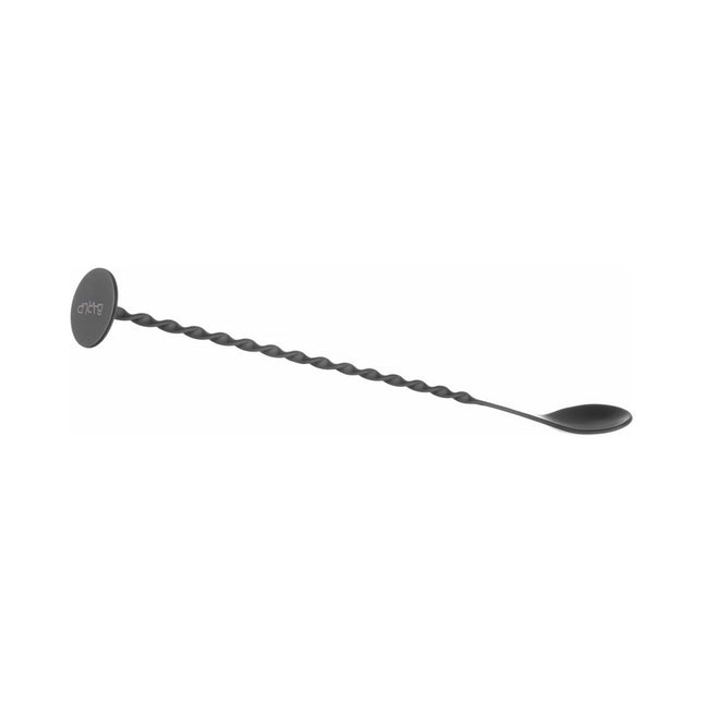Bar spoon with muddler, Bar up, Black, 280x35mm - hospitality