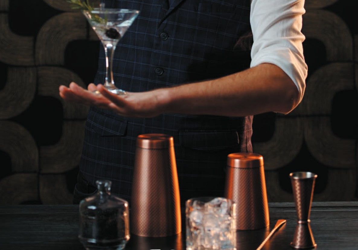 bar up copper cocktail tools