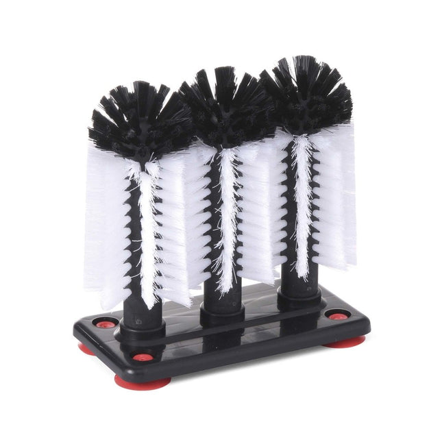 Bar Up Glass Brush With Plastic Base - Durable Cleaning Tool For Sparkling Glassware - hospitality