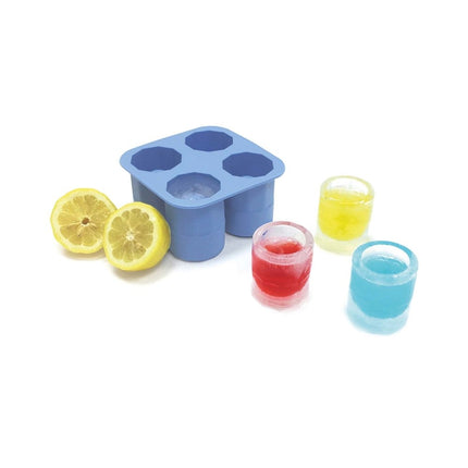 Bar Up Silicone Ice Shot Glass Maker - Four Cavities For Perfect Cocktails Easy Freezing - hospitality