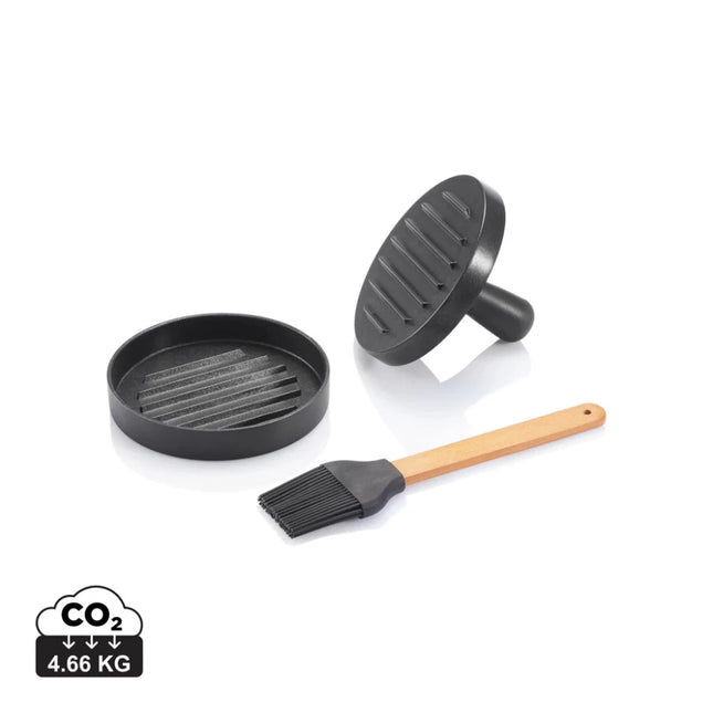 BBQ set with hamburger press and brush - hospitality