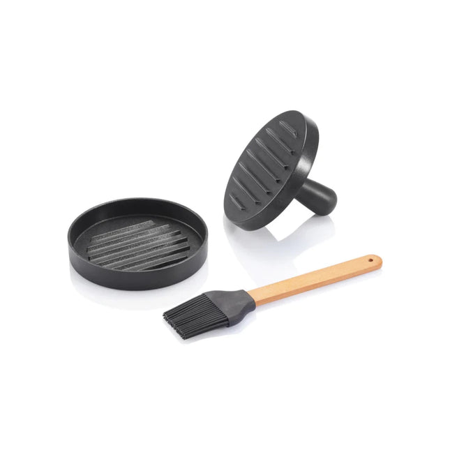 BBQ set with hamburger press and brush - hospitality