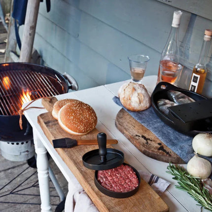 BBQ set with hamburger press and brush - hospitality