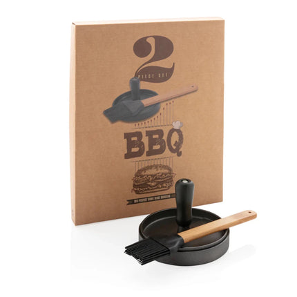 BBQ set with hamburger press and brush - hospitality