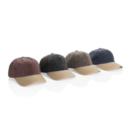 BEAU AWARE™ Washed 6 panel 270gsm cotton twill two tone cap - hospitality