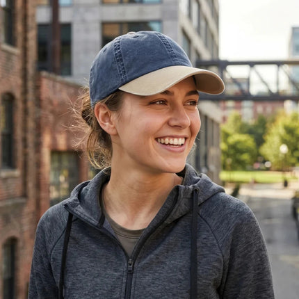 BEAU AWARE™ Washed 6 panel 270gsm cotton twill two tone cap - hospitality