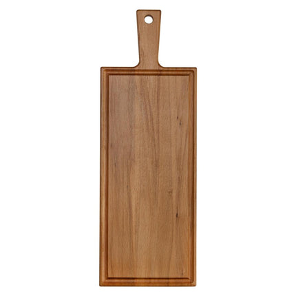 Beech Serving Board With Handle 48x17cm Juice Channel Durable Kitchen Utensil Set Of 50 - hospitality