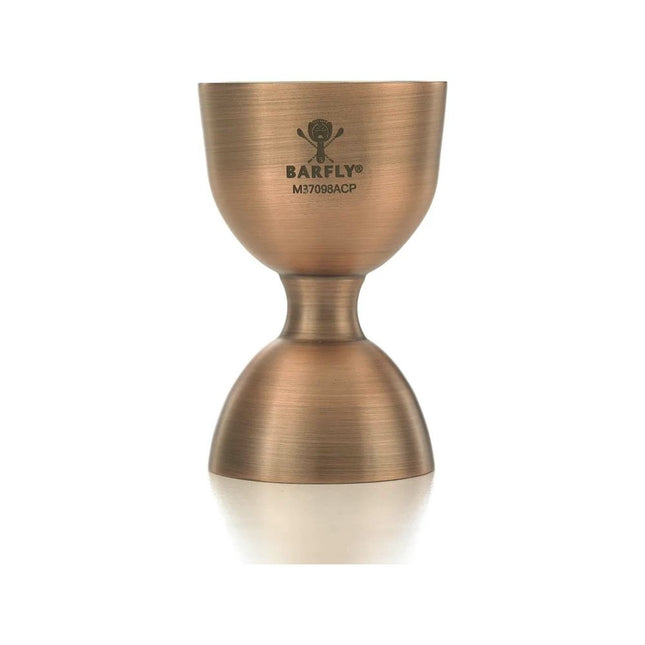 Bell jigger with straight rim, antique copper, 25/50ml - hospitality