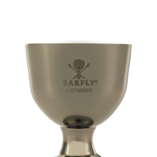Bell jigger with straight rim, black, 25/50ml - hospitality