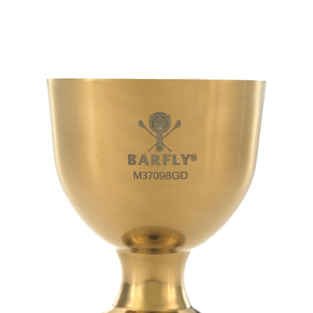 Bell jigger with straight rim, gold, 25/50ml - hospitality