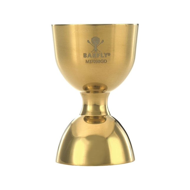 Bell jigger with straight rim, gold, 25/50ml - hospitality