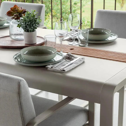 Bellevie 196 x 90 cm Outdoor Dining Table Eight Seater - with storage - hospitality