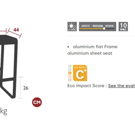 Bellevie Bar Stool High - hospitality