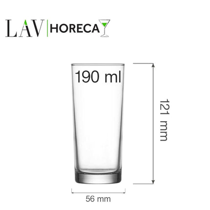 Bern High Glass 190ml Lav - Versatile Long Glass For Cocktails With Ice And Prolonged Mixing - hospitality