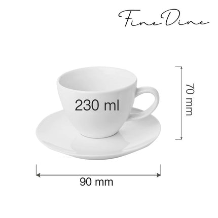 Bianco elegant cup with saucer, 230ml - hospitality