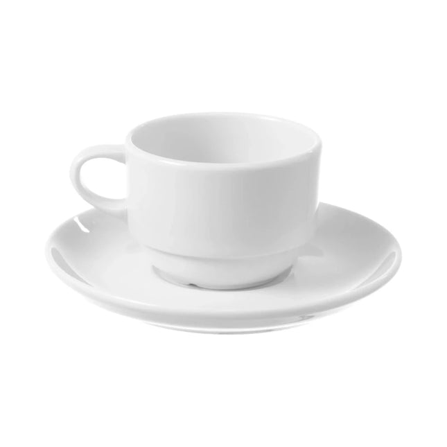 Bianco stackable cup with saucer, 230ml - hospitality