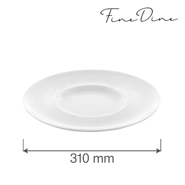 Bianco wide rim flat plate, 310mm - hospitality