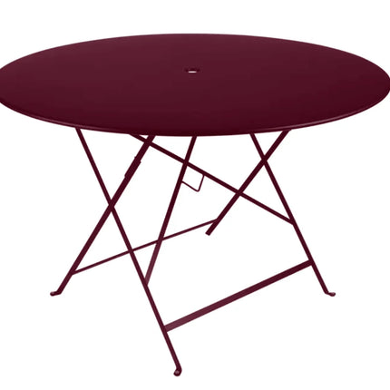 Bistro Table Ø117cm six seater - Custom Wood DesignsFermob Bistro round table with a deep red metal finish