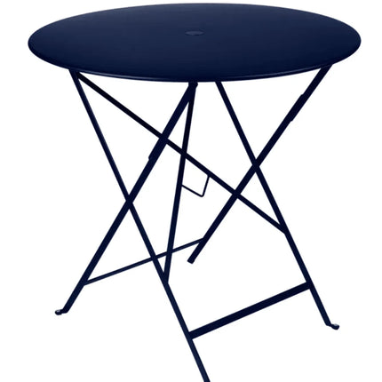 Bistro Table Ø77cm Round Folding Table - Custom Wood DesignsFermob Acapulco blue teal round folding bistro table with metal design