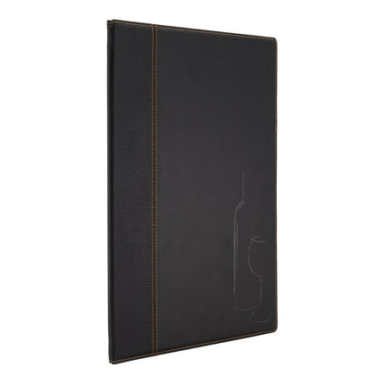 Black leather style A4 menu pack of 10 - hospitality