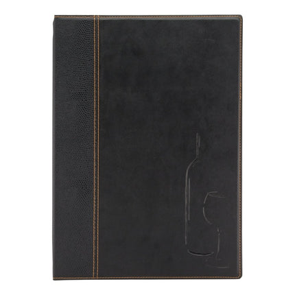 Black leather style A4 menu pack of 10 - hospitality