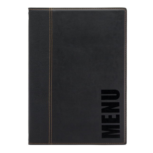 Leather style menu A4 pack of 10 Black Custom Wood Designs black-leather-style-menu-a4-pack-of-10-53613270106455