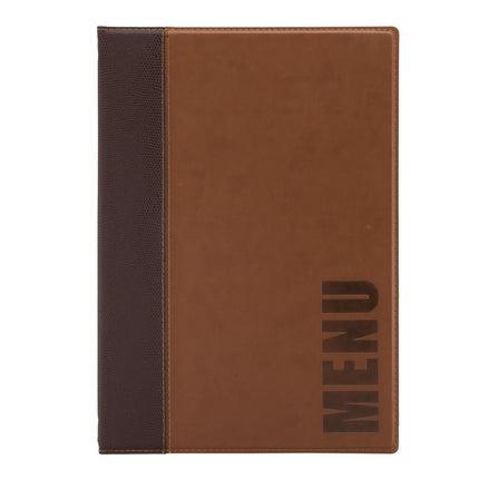 Leather style menu A4 pack of 10 Light Brown Custom Wood Designs black-leather-style-menu-a4-pack-of-10-53613271318871