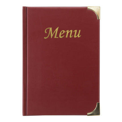 Menu holder 8 x A5 pack of 10 Wine Red Custom Wood Designs __label: Multibuy black-menu-holder-8-x-a5-pack-of-10-53613309428055