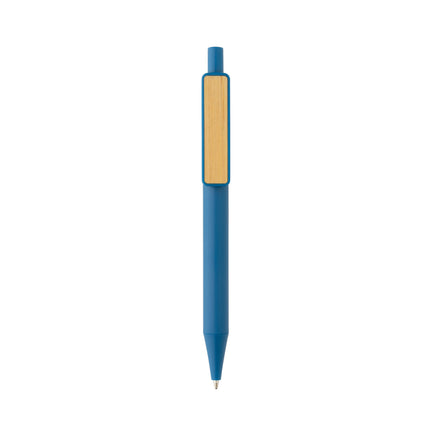 Pen with wooden bamboo clip pack of 500 Blue Custom Wood Designs __label: Multibuy black-pen-with-wooden-bamboo-clip-pack-of-500-53613182189911