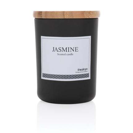 Wooden bamboo lid scented candle pack of 25 Custom Wood Designs __label: Multibuy black-wooden-bamboo-lid-scented-candle-pack-of-25-53613168722263