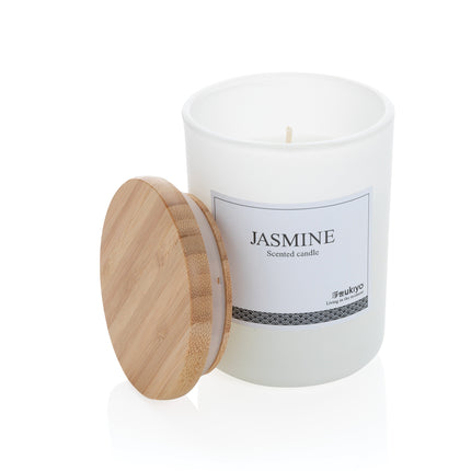 Wooden bamboo lid scented candle pack of 25 Custom Wood Designs __label: Multibuy black-wooden-bamboo-lid-scented-candle-pack-of-25-53613169967447