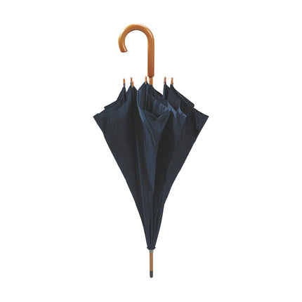 Blue rain umbrellas from Custom Wood Designs, pack of 25, featuring sturdy handles and compact design for rainy weather.