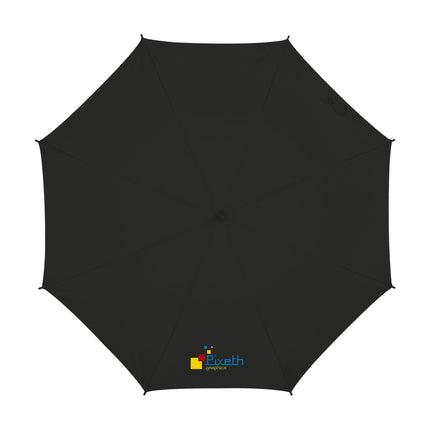 Pack of 25 blue 23-inch rain umbrellas by Custom Wood Designs, featuring sturdy handles and waterproof canopy.