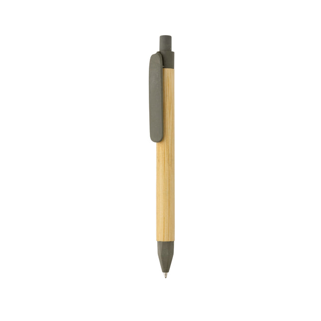 Pen with wooden wheatstraw clip pack of 500 Green Custom Wood Designs __label: Multibuy blue-pen-with-wooden-wheatstraw-clip-pack-of-500-53613194641751