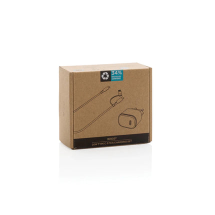 Boost RCS reycled PET 20W type C 2 pcs charging set - hospitality