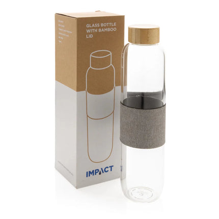 Borosilicate glass bottle with bamboo lid - hospitality