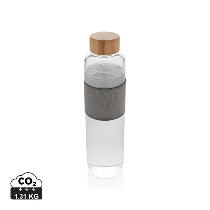 Borosilicate glass bottle with bamboo lid - hospitality